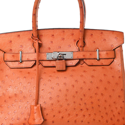 Hermes Ostrich Birkin 30 Orange 32 of 41