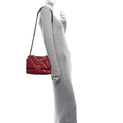 Chanel Goatskin Quilted Medium Chanel 19 Flap Red 2 of 12