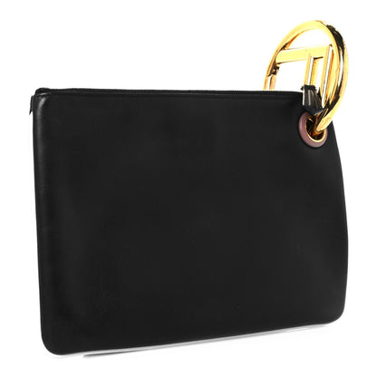 Fendi Vitello Century Opaco F is Fendi Bi-Color Triplette Pouch Set Black 3 of 13