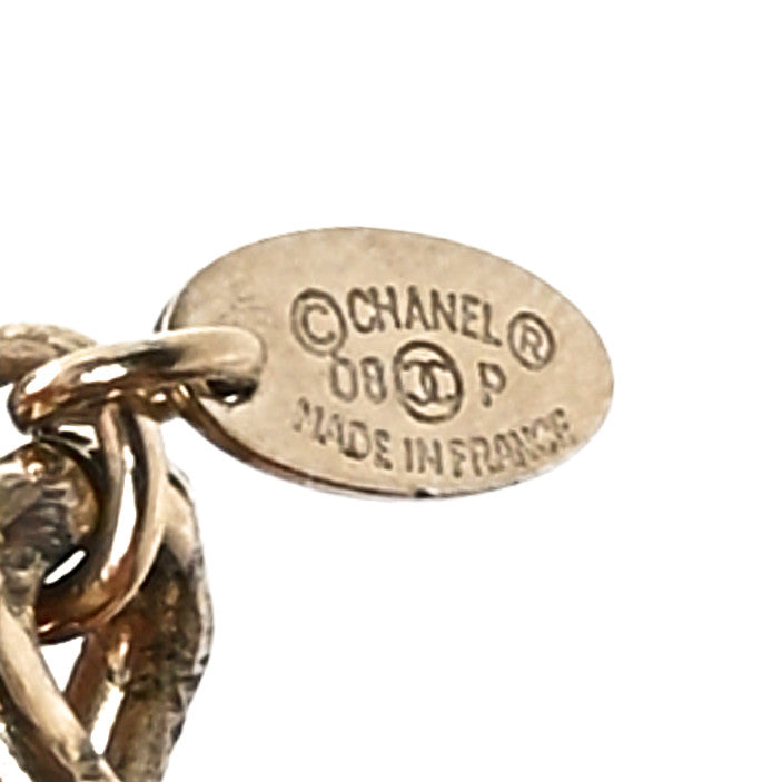Chanel Pearl Crystal Chain Belt Gold White 3 of 5