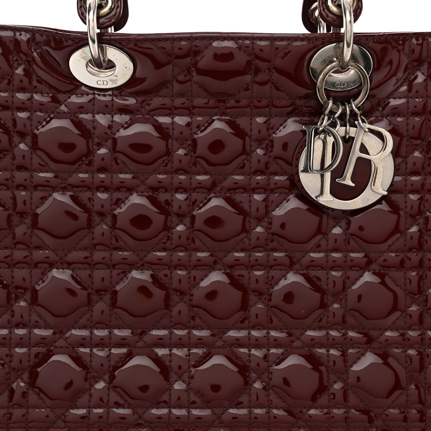 Christian Dior Patent Cannage Large Lady Dior Red 8 of 11