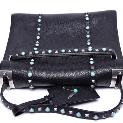 Valentino Garavani Alce Calfskin My Rockstud Rolling Frame Bag Black 14 of 15