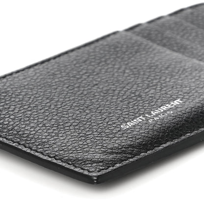 Saint Laurent Grained Calfskin 5 Fragments Zip Pouch Card Holder Black 7 of 10