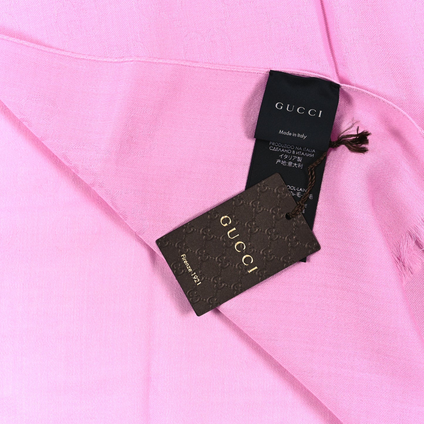 Wool Silk GG Monogram GGNat Scarf Rose