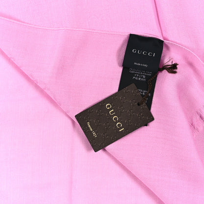 Gucci Wool Silk GG Monogram GGNat Scarf Rose 3 of 3