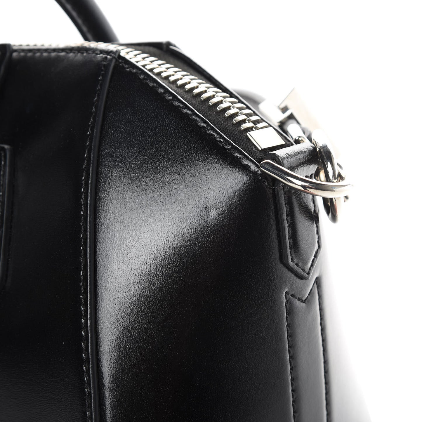 Shiny Lord Calfskin Small Antigona Black