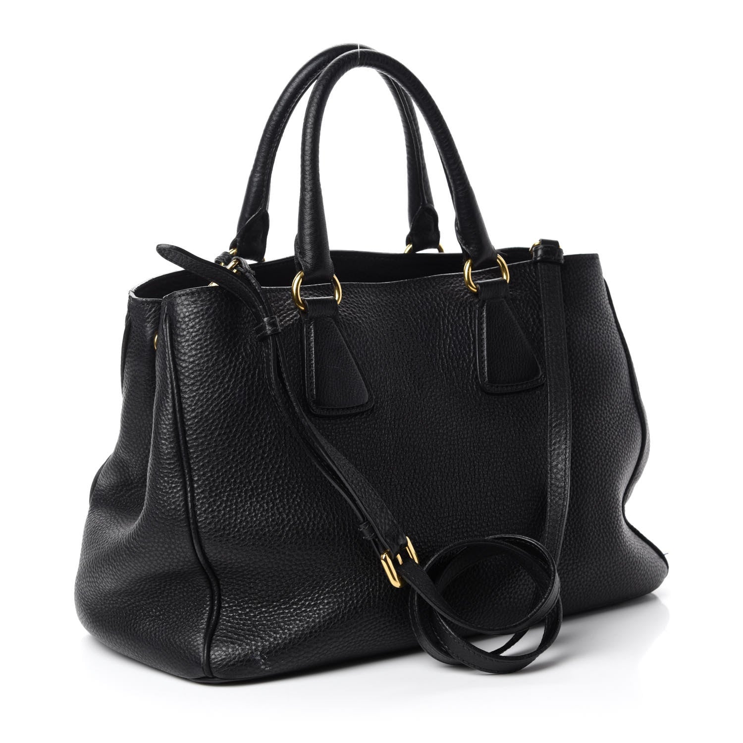 Prada Vitello Daino Shopping Tote Black 3 of 19