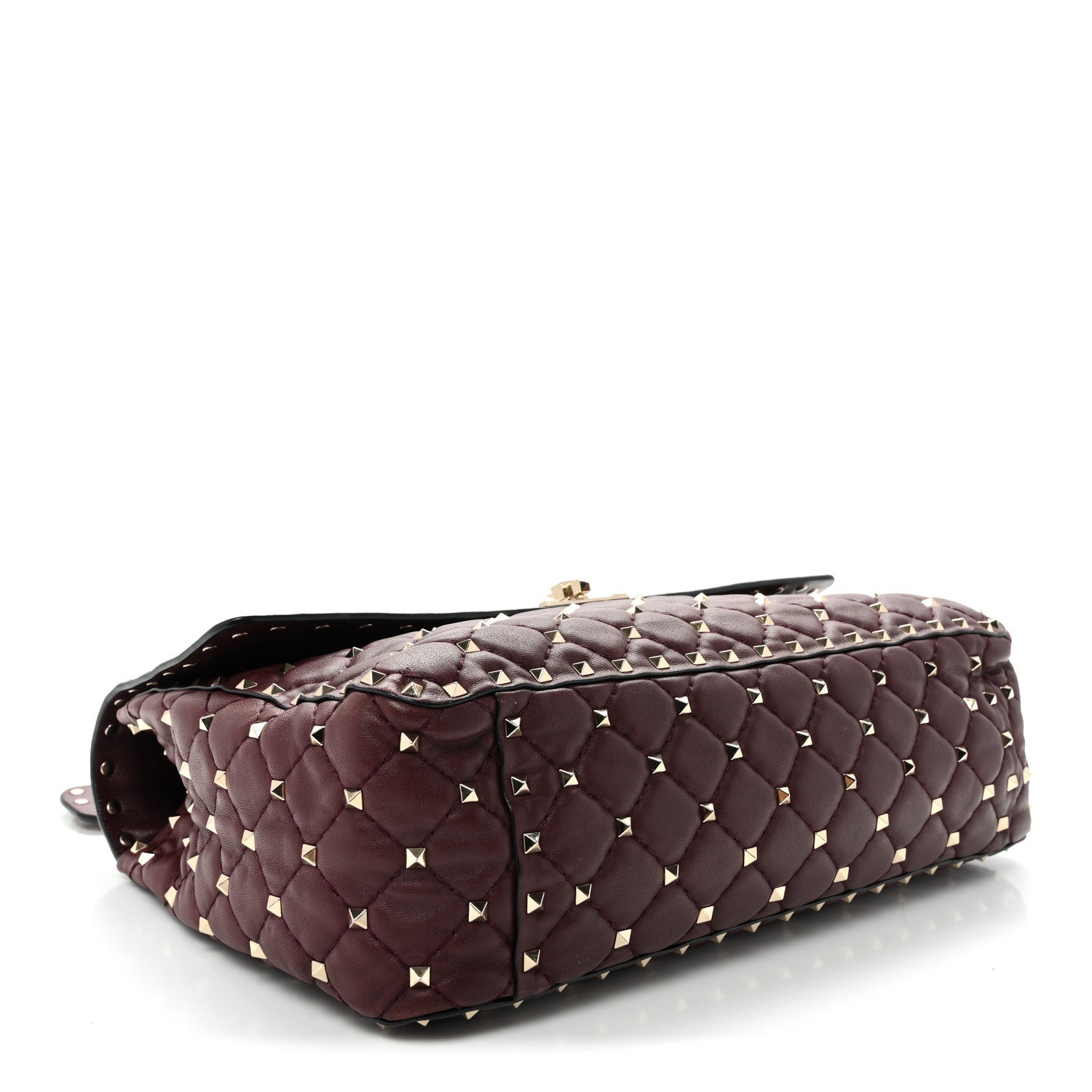 Valentino Garavani Nappa Large Rockstud Spike Shoulder Bag Rubin 4 of 10