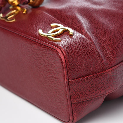 Chanel Caviar CC Drawstring Shoulder Bag Red 13 of 13