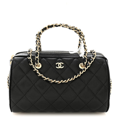 Chanel Caviar Quilted Barrel Clutch With Chain Black 1 of 11