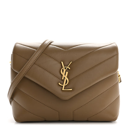 Saint Laurent Calfskin Y Quilted Monogram Toy Loulou Crossbody Bag Natural Tan 1 of 10