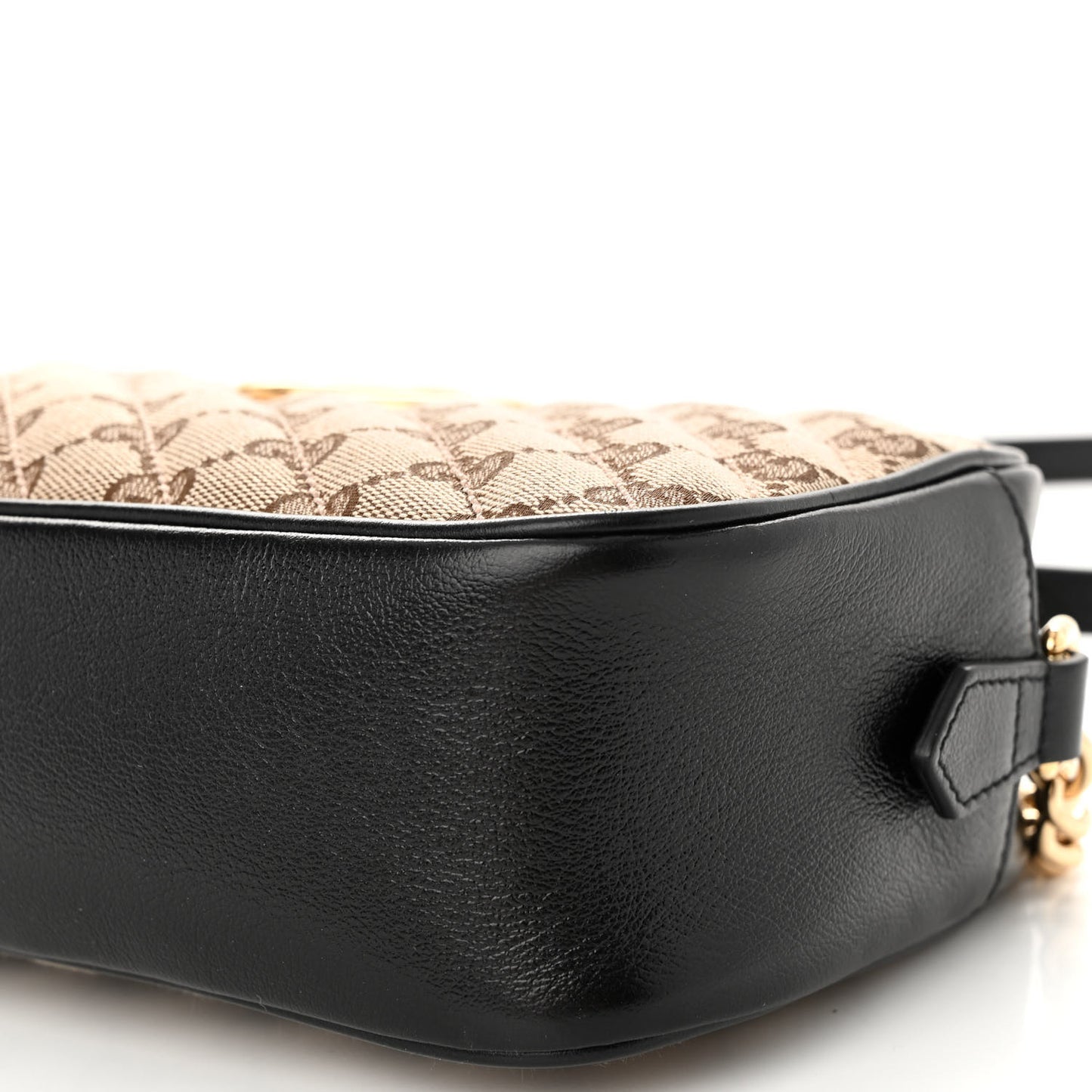 Monogram Matelasse Diagonal Small GG Marmont Chain Shoulder Bag Beige Black