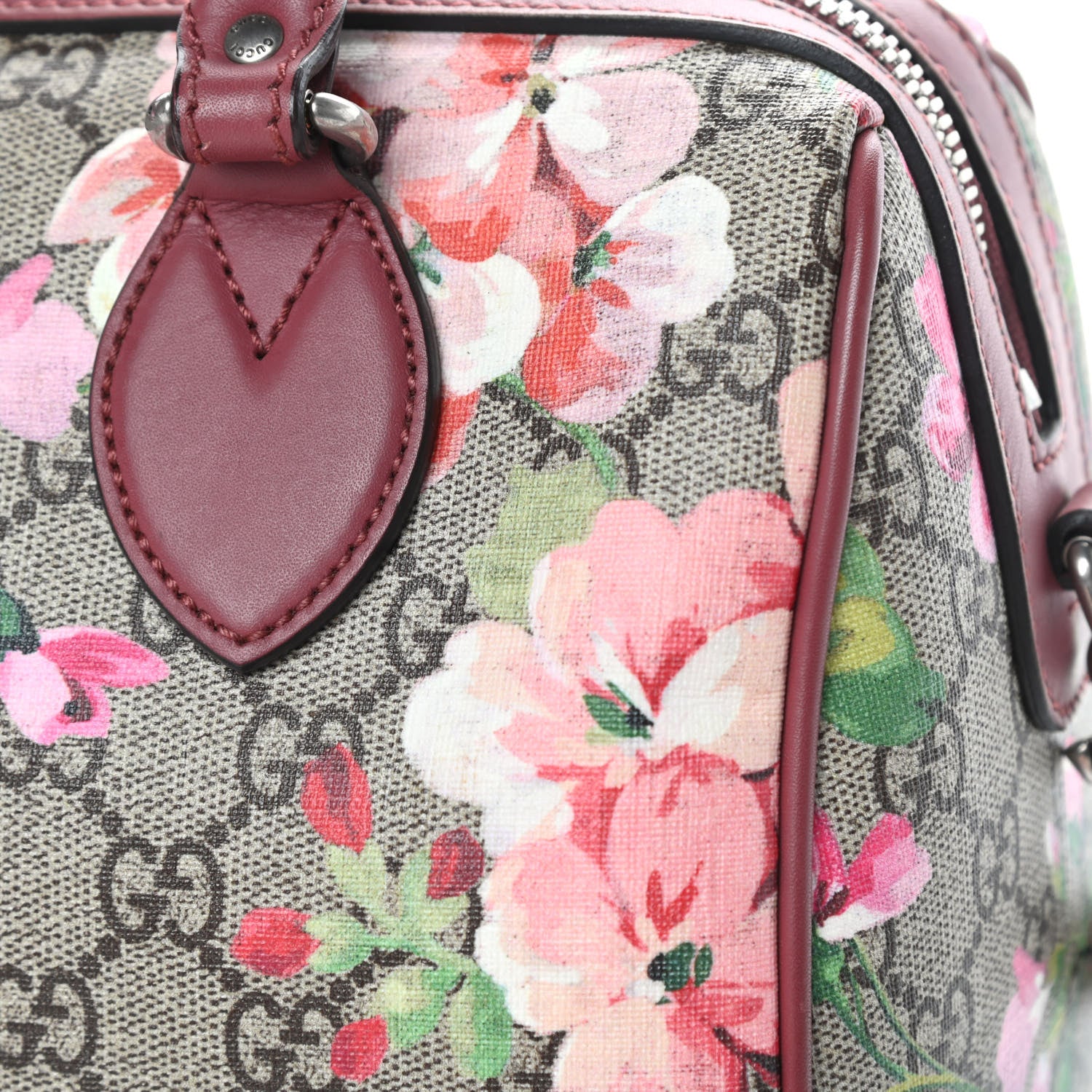 Gucci GG Supreme Monogram Blooms Small Boston Beige Multicolor Dry Rose 13 of 16