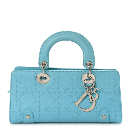 Christian Dior Calfskin Cannage Stitched Small East West Lady Dior Light Blue 1 of 9