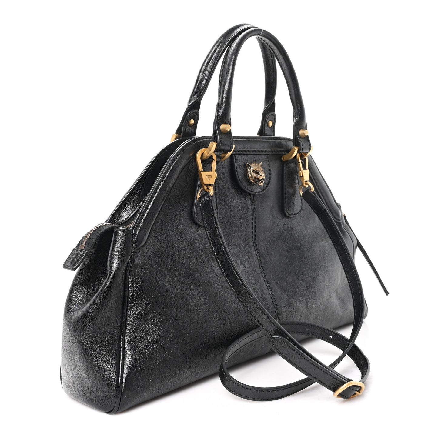 Calfskin Medium Re(Belle) Top Handle Bag Black