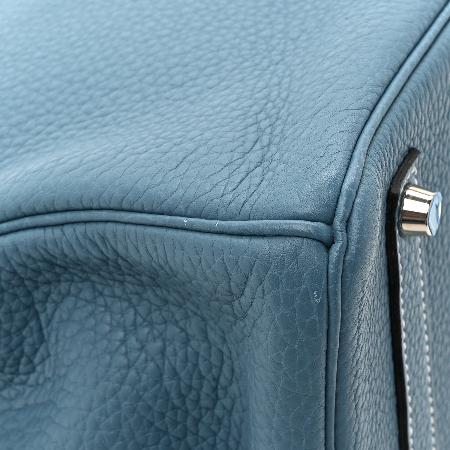 Hermes Taurillon Clemence Birkin 35 Blue Jean 18 of 19