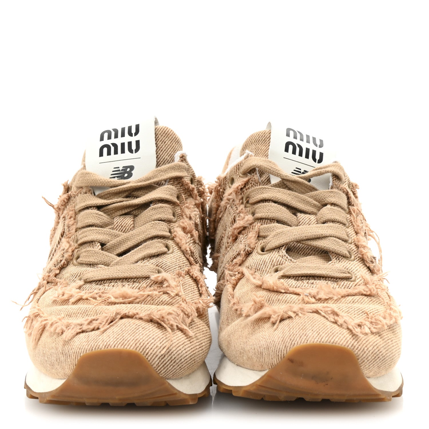 Miu Miu X NEW BALANCE Denim Marmorizzato 574 Sneakers 36 Cognac 3 of 8