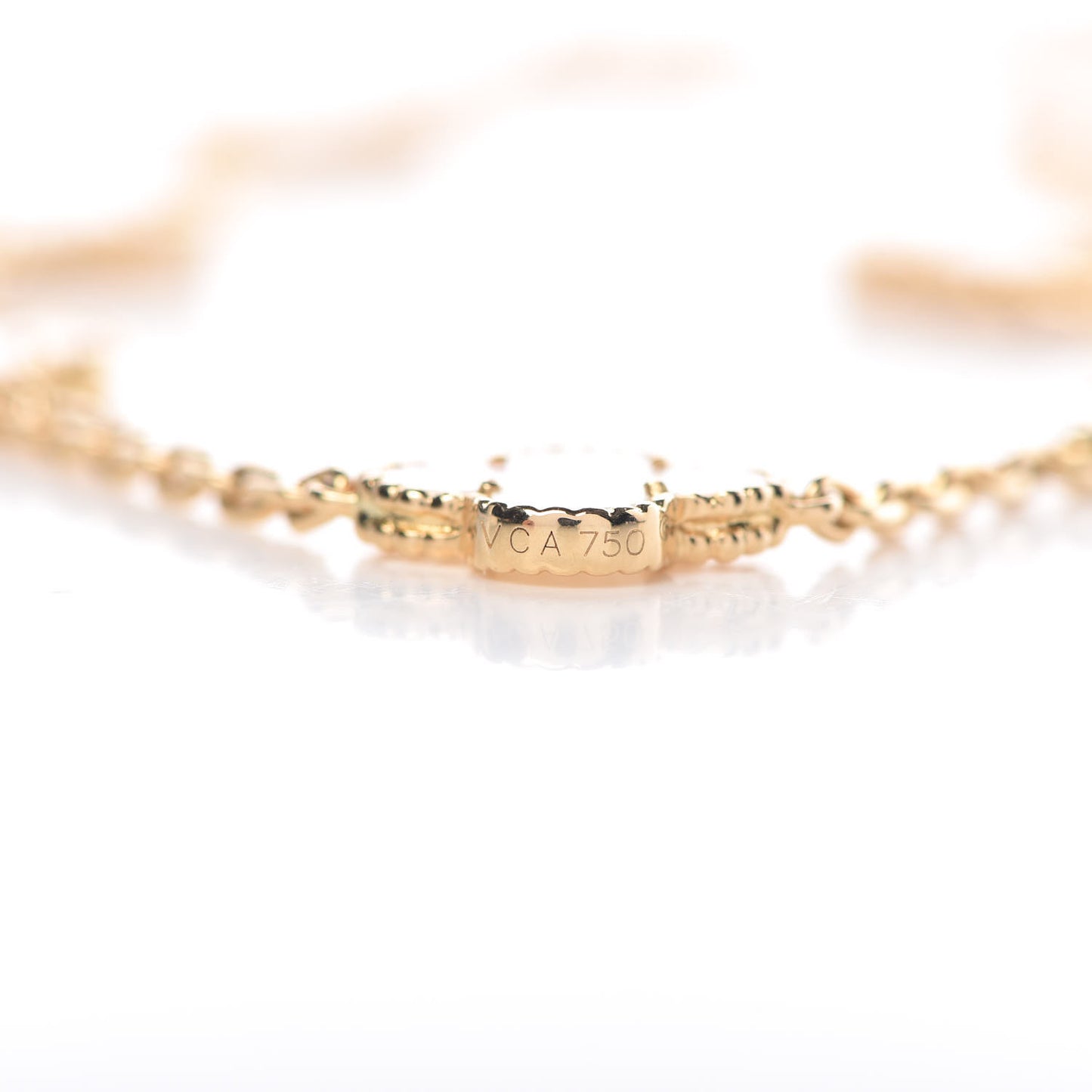 18K Yellow Gold Mother of Pearl 10 Motifs Vintage Alhambra Necklace