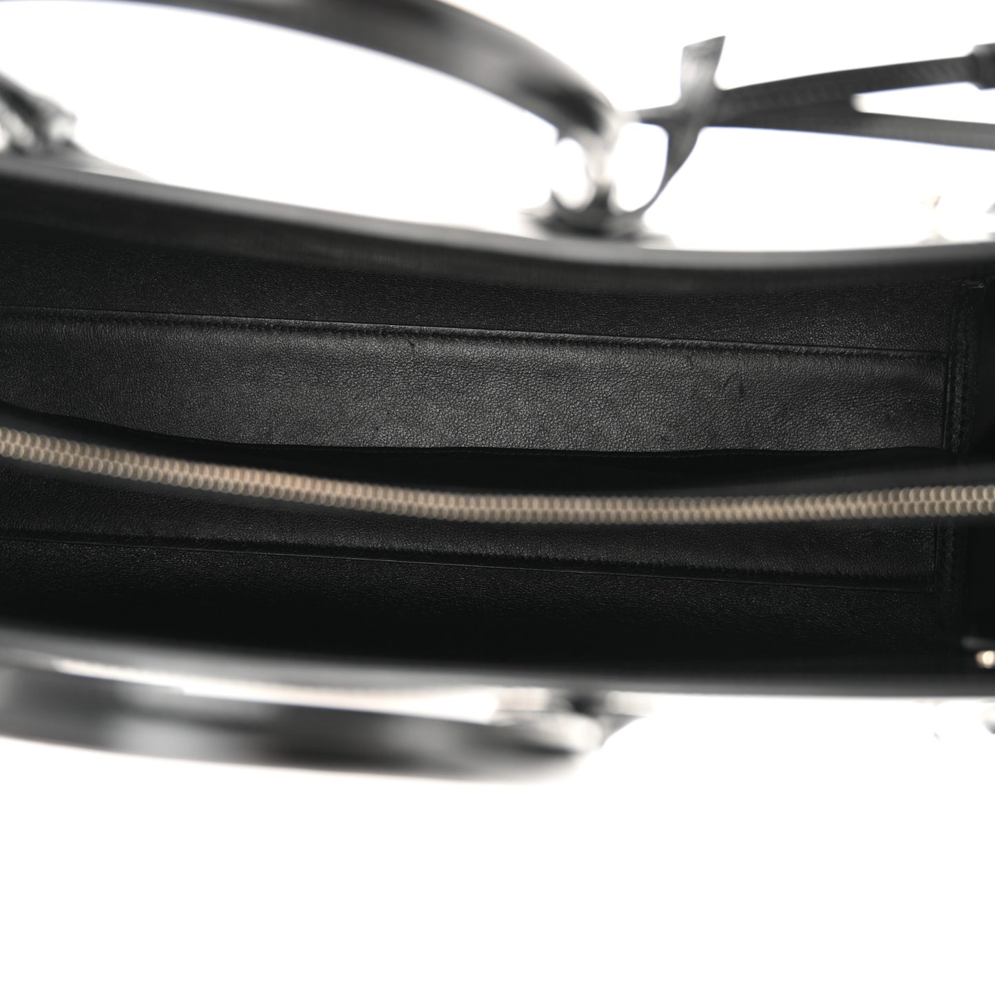 Patent Calfskin Large Thin Sac De Jour Black