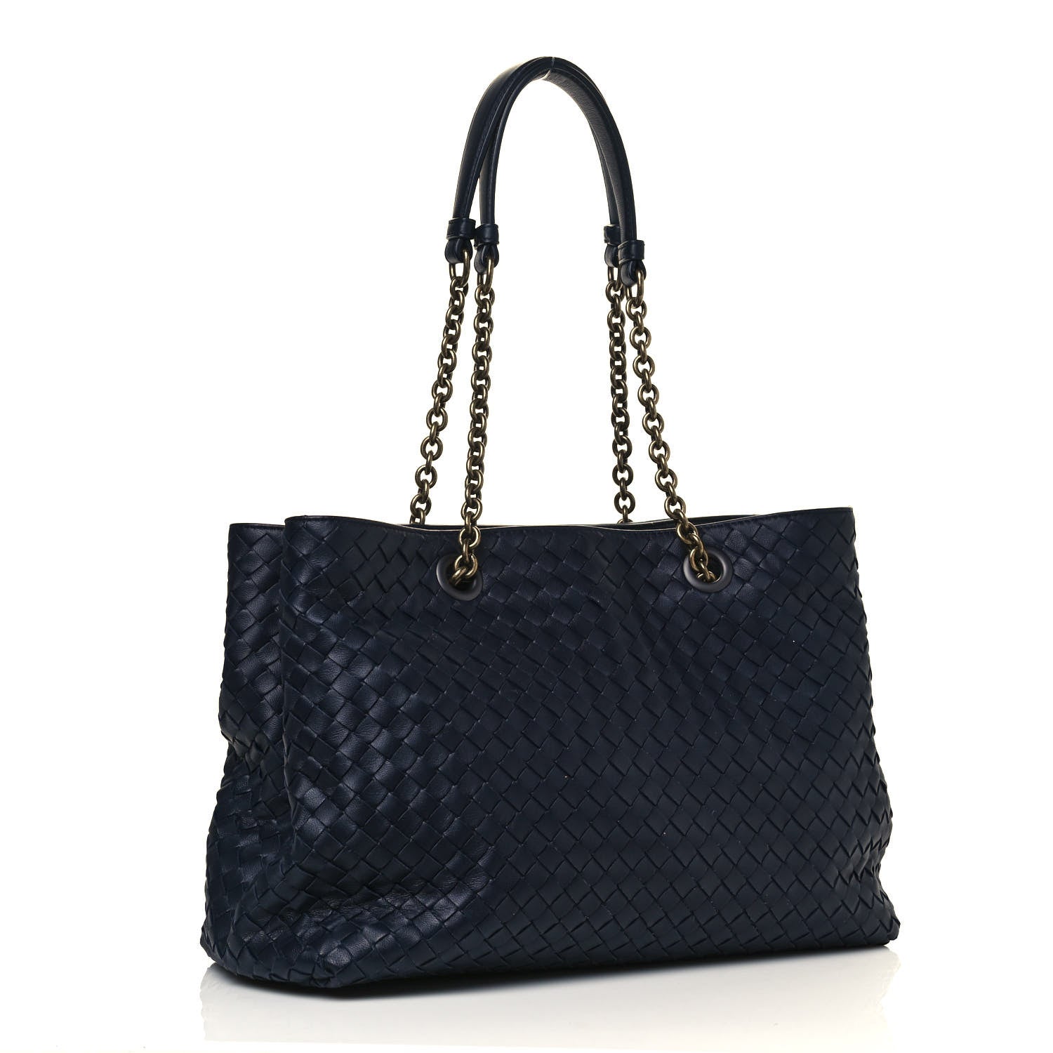 Bottega Veneta Nappa Intrecciato Medium Tote Navy 3 of 13
