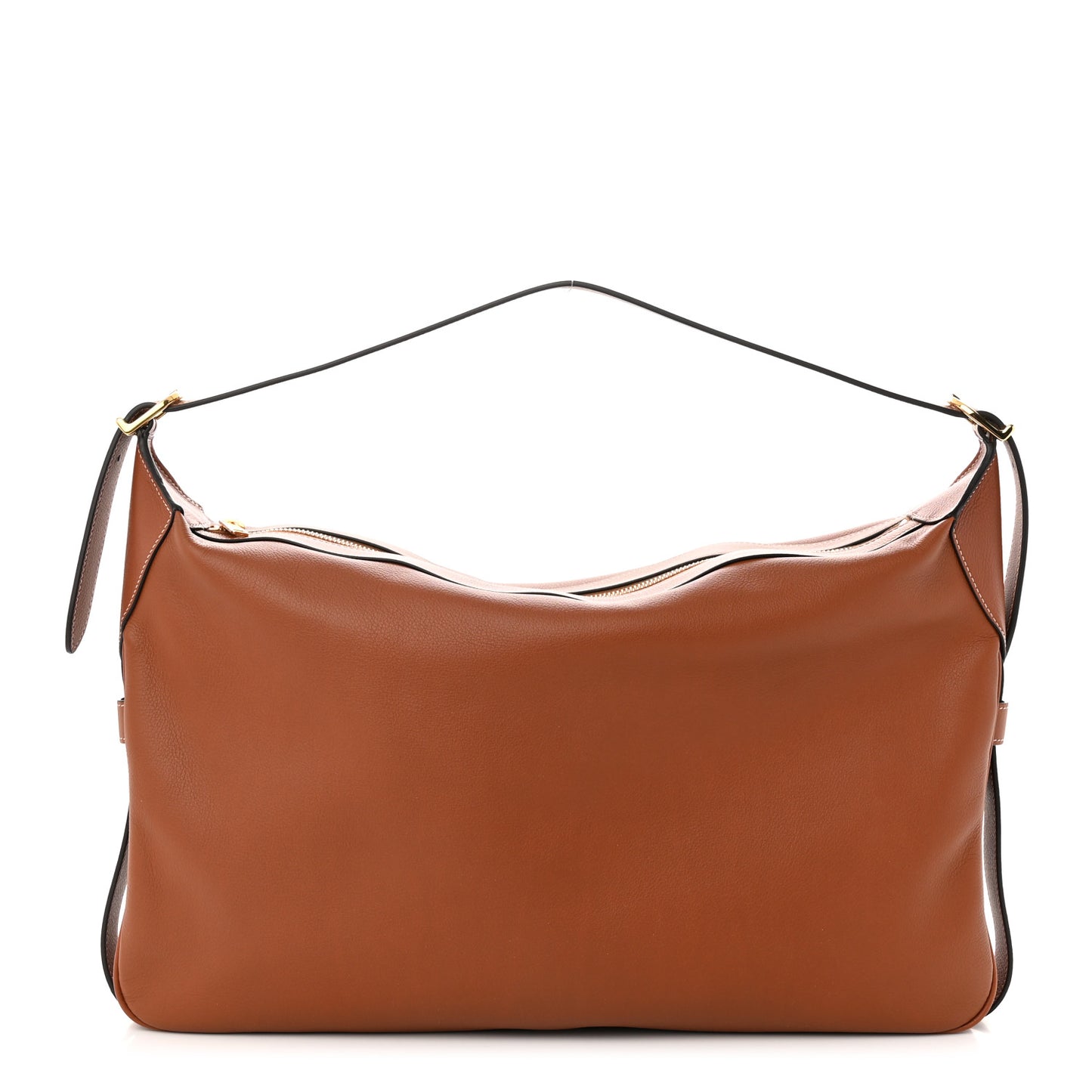 Supple Calfskin Large Romy Shoulder Bag Tan