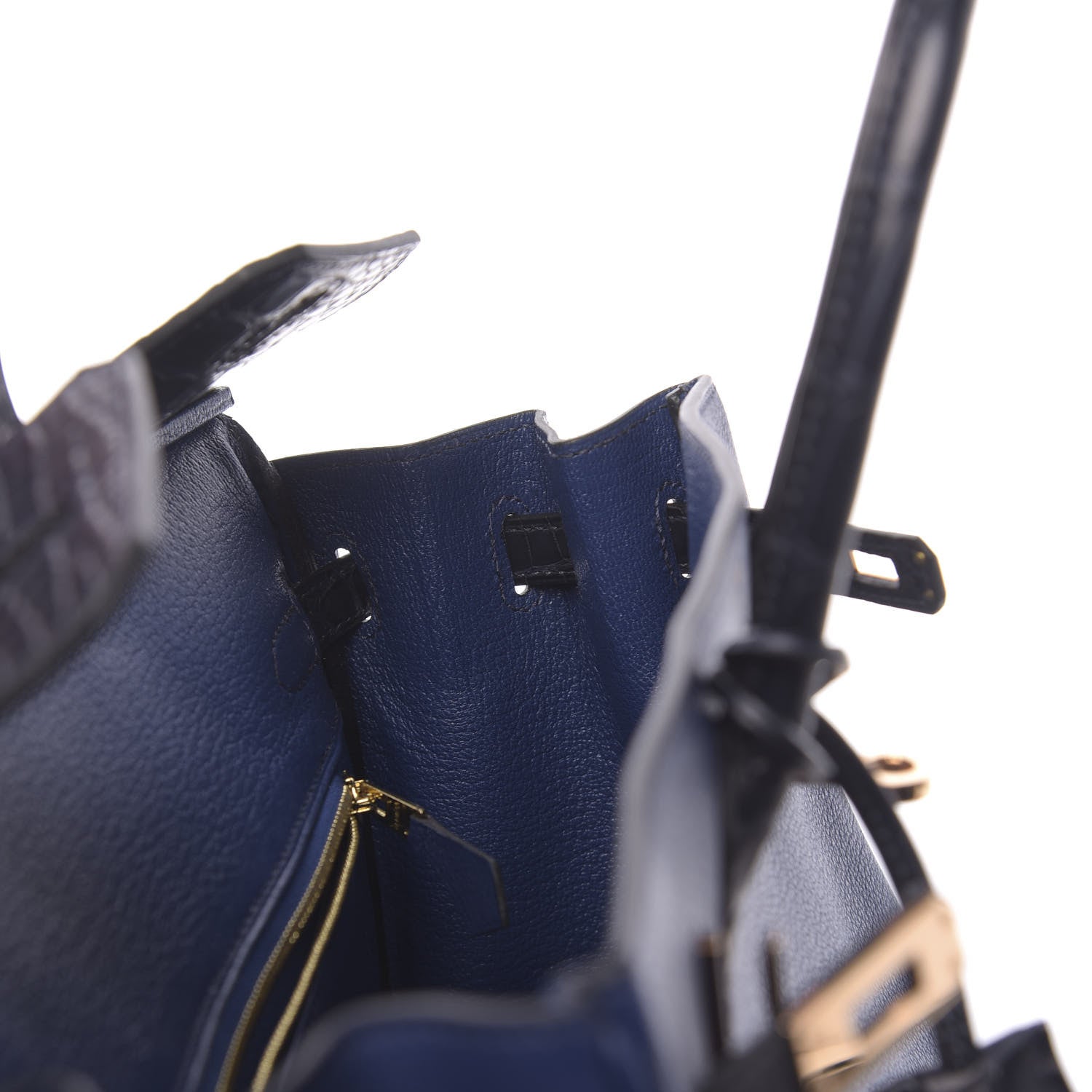 Hermes Taurillon Novillo Matte Alligator Birkin Touch 25 Bleu Saphir Marine 21 of 38