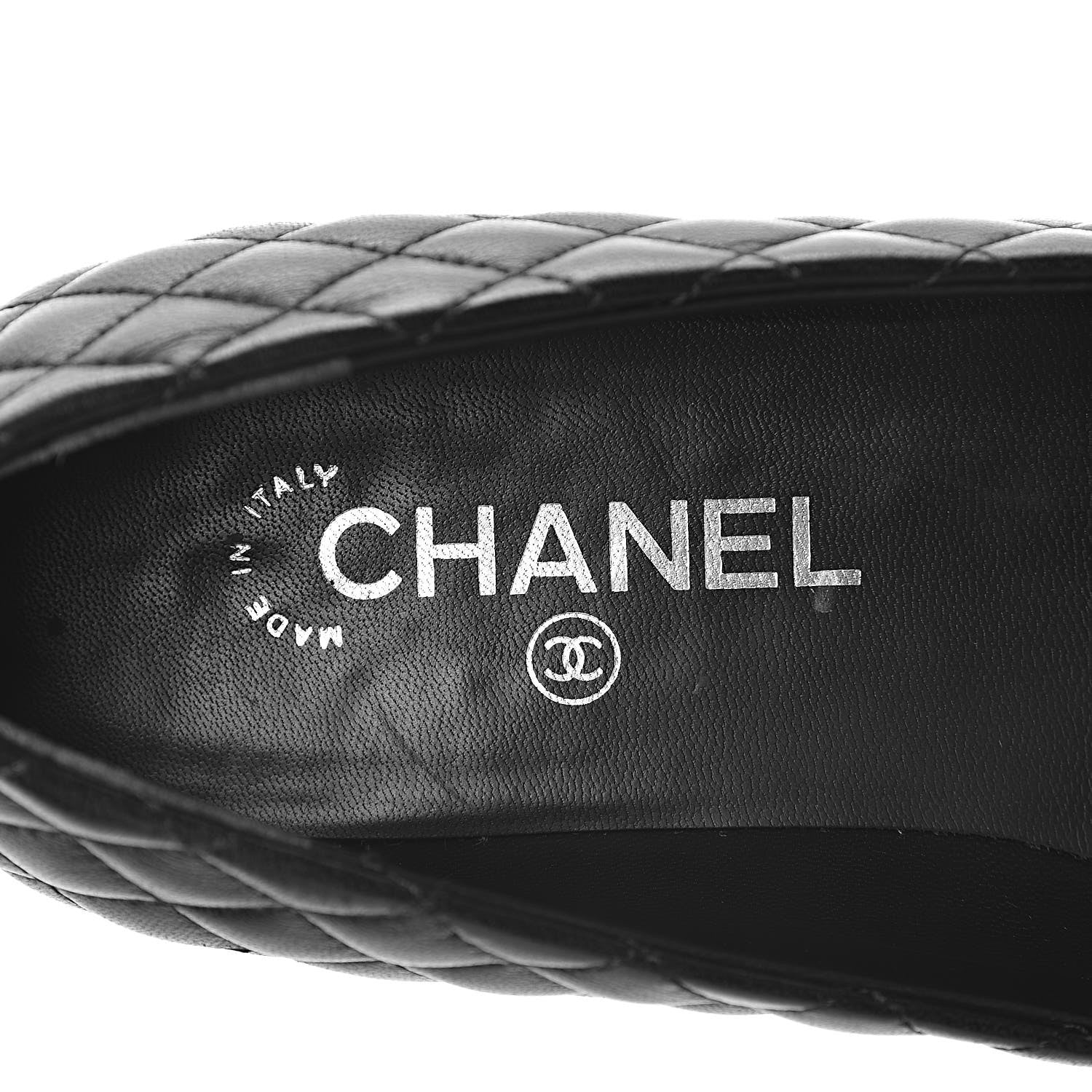 Chanel Lambskin Quilted CC Cap Toe Ballerina Flats 39 Black 7 of 11
