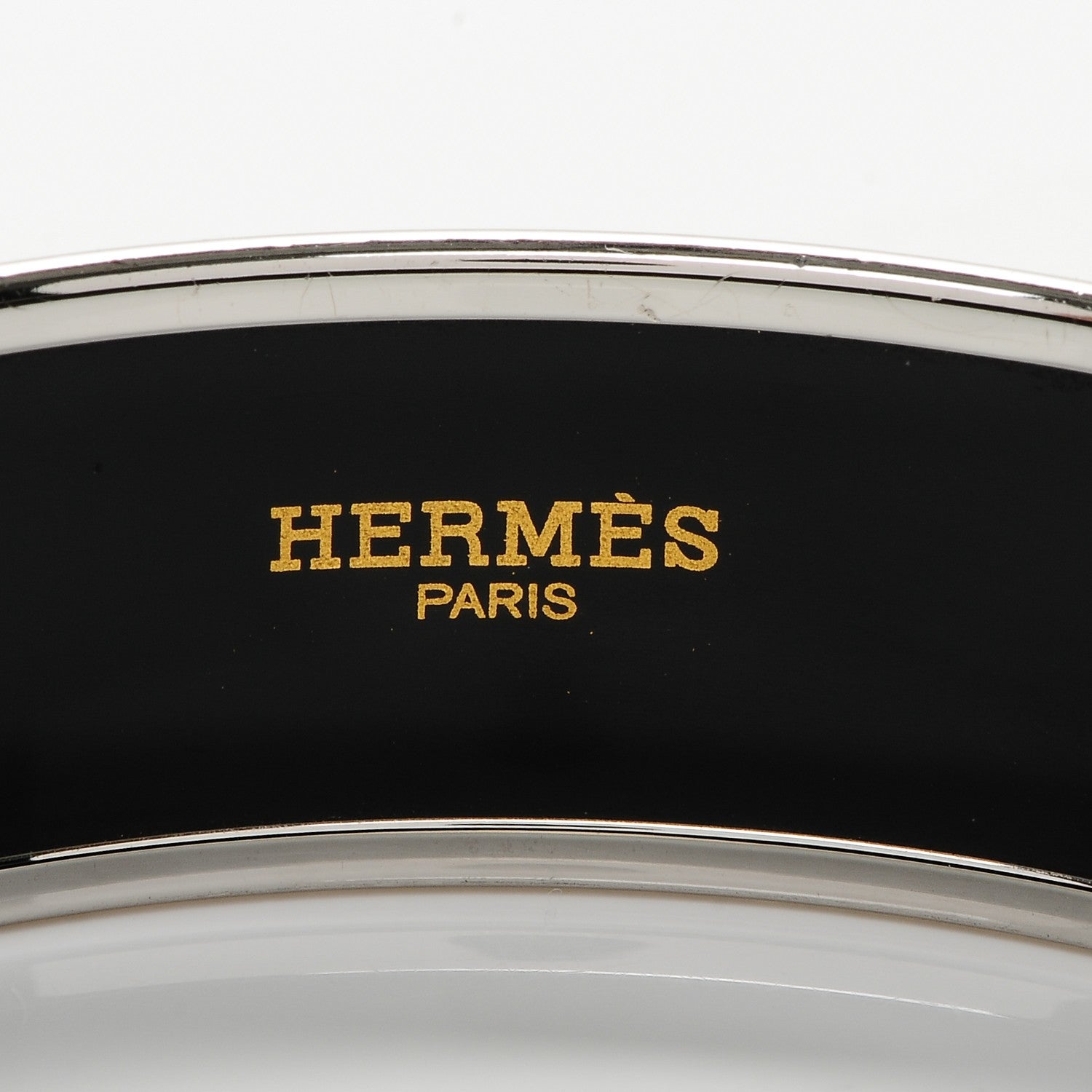 Hermes Enamel Wide Printed Capitales Bracelet 62 4 of 5