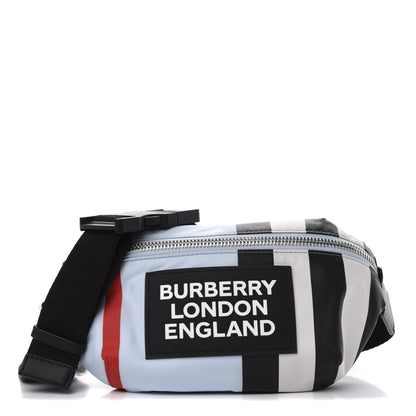 Burberry Econyl Logo Print Check Childrens Bum Bag Blue 1 of 8