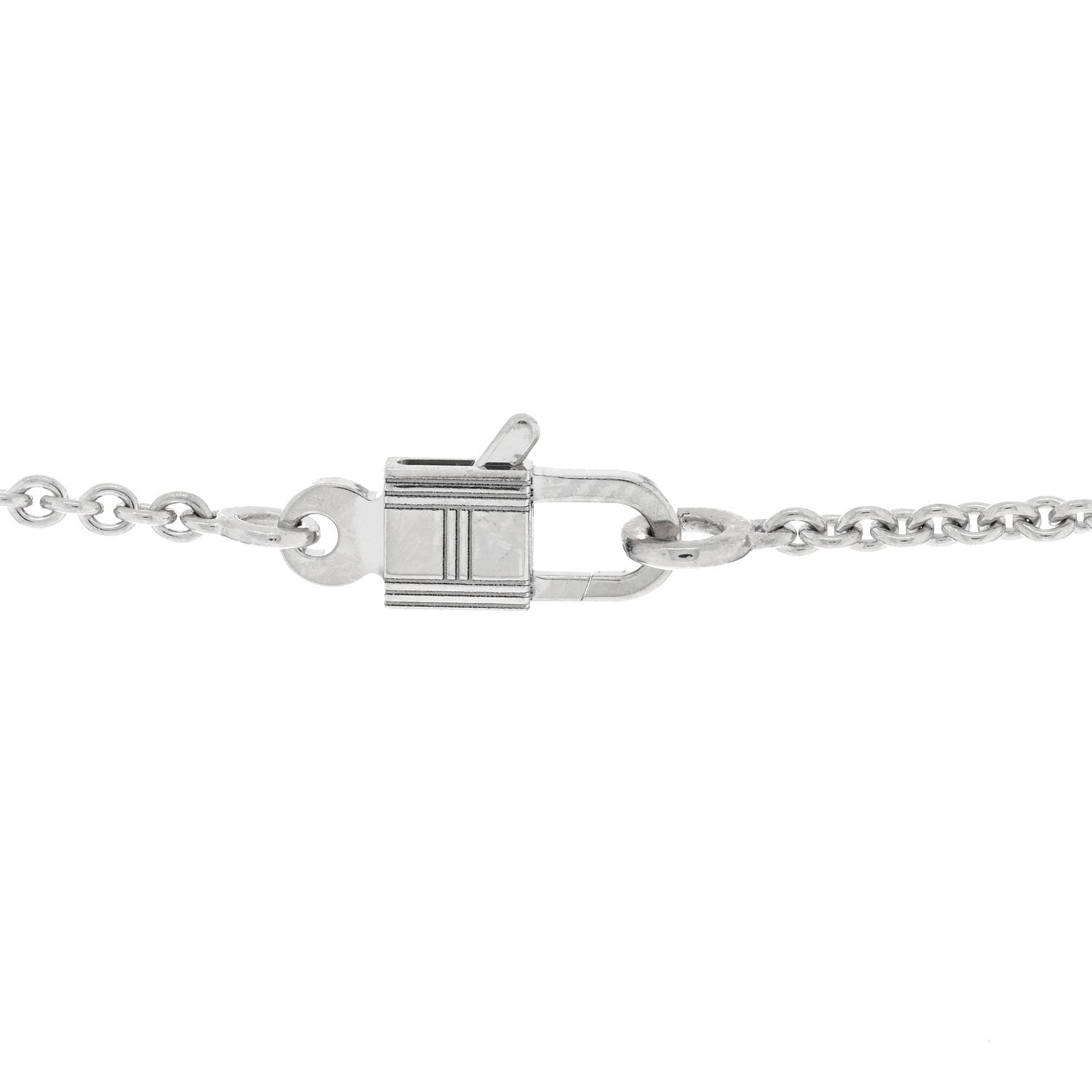 Hermes 18K White Gold Diamond Constance Amulettes Pendant Necklace 4 of 5