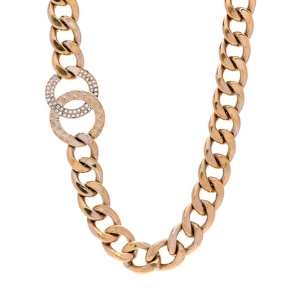 Chanel Baguette Crystal Quilted CC Chain Choker Necklace Gold 1 of 5