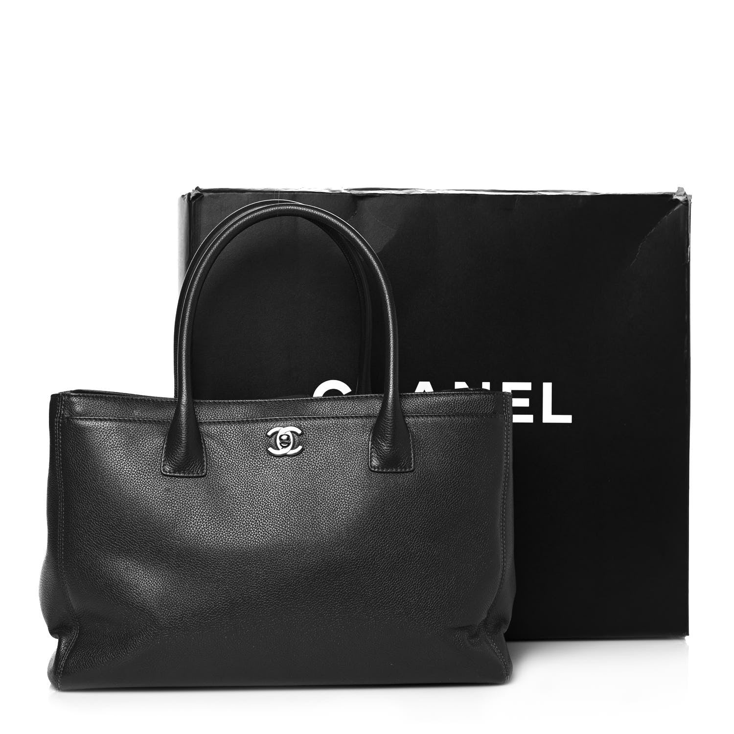 Chanel Calfskin Cerf Executive Shopper Tote Anthracite 13 of 13