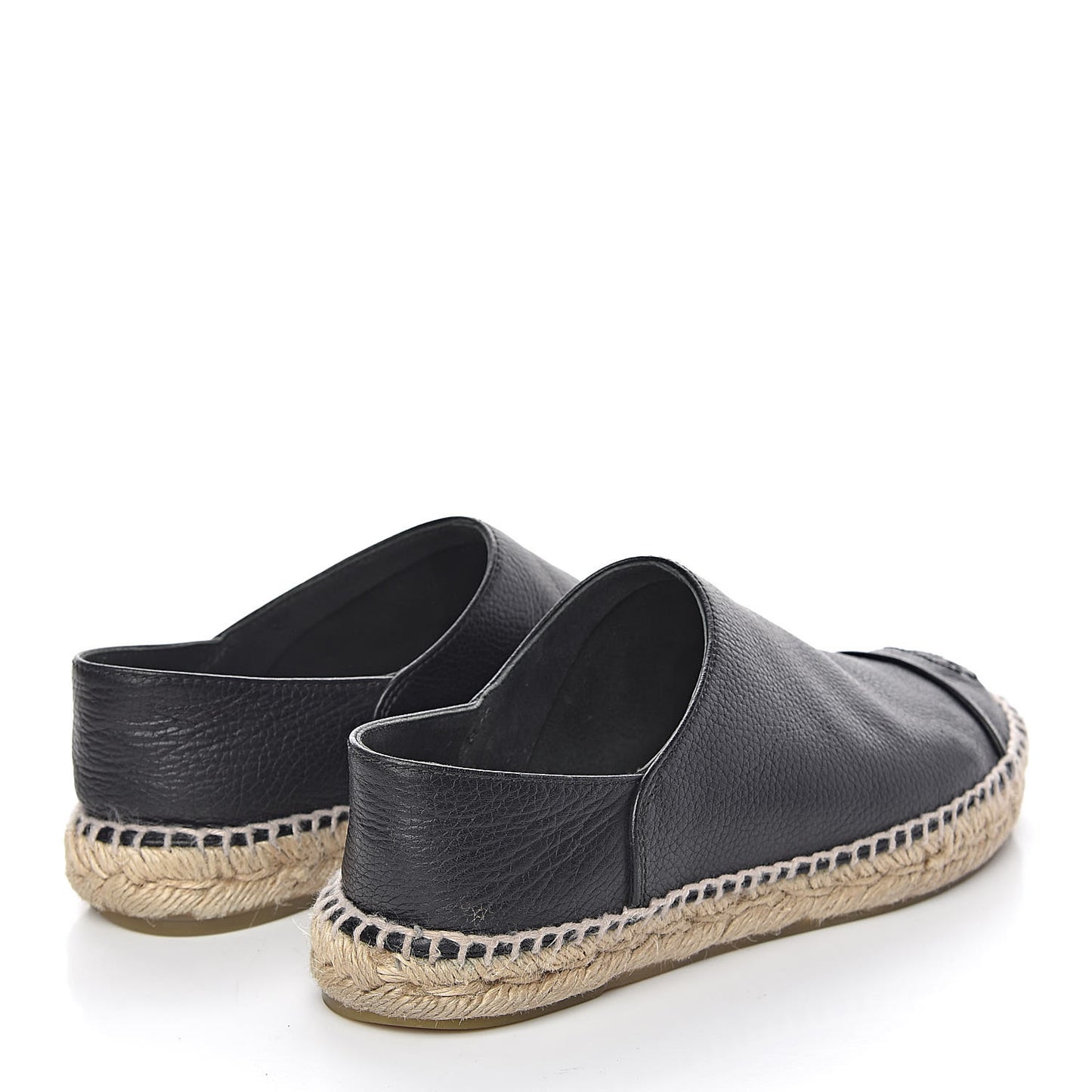 Grained Calfskin CC Espadrilles 38 Black
