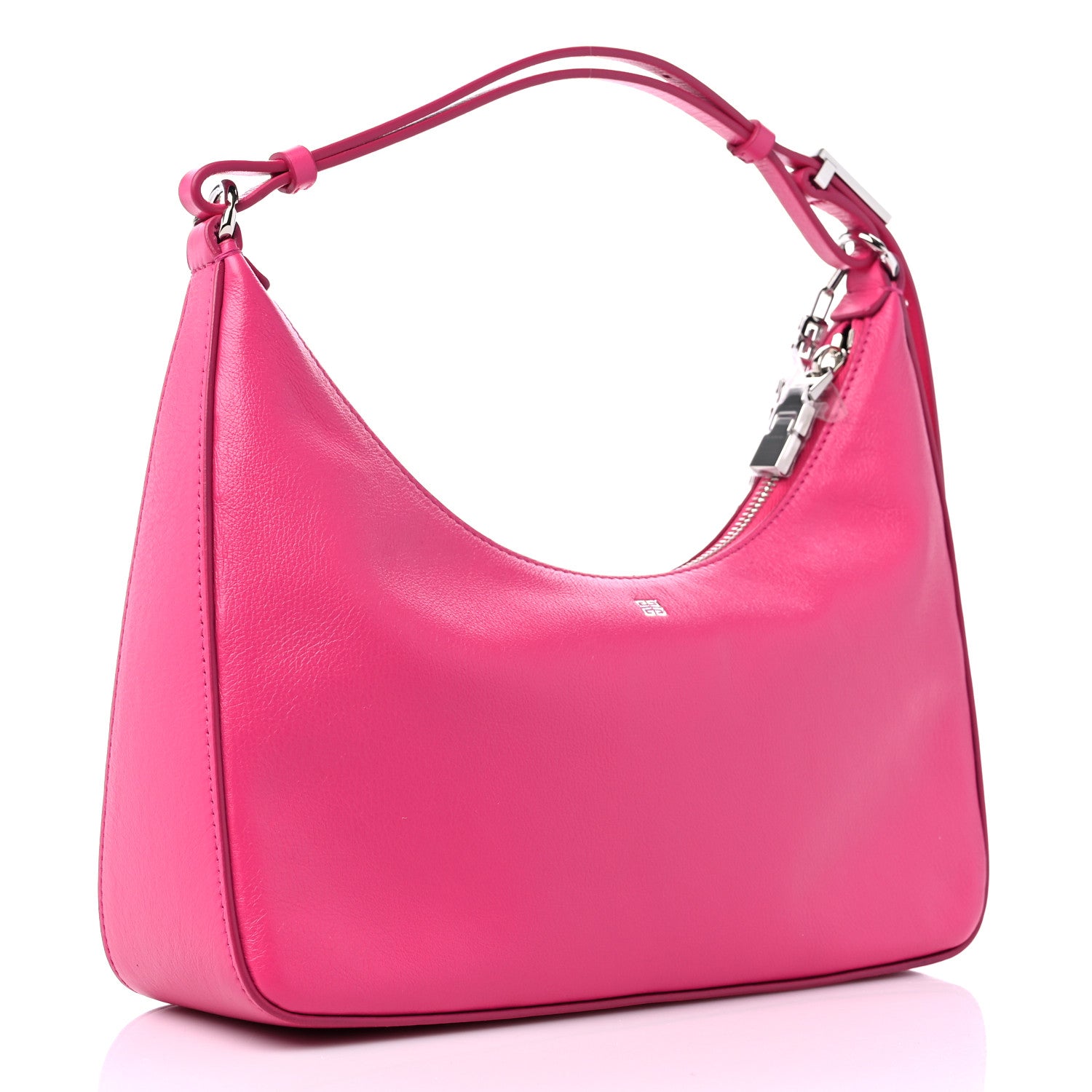 Givenchy Tumbled Calfskin Small Moon Cut Out Shoulder Bag Neon Pink 3 of 9