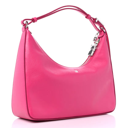 Givenchy Tumbled Calfskin Small Moon Cut Out Shoulder Bag Neon Pink 3 of 9