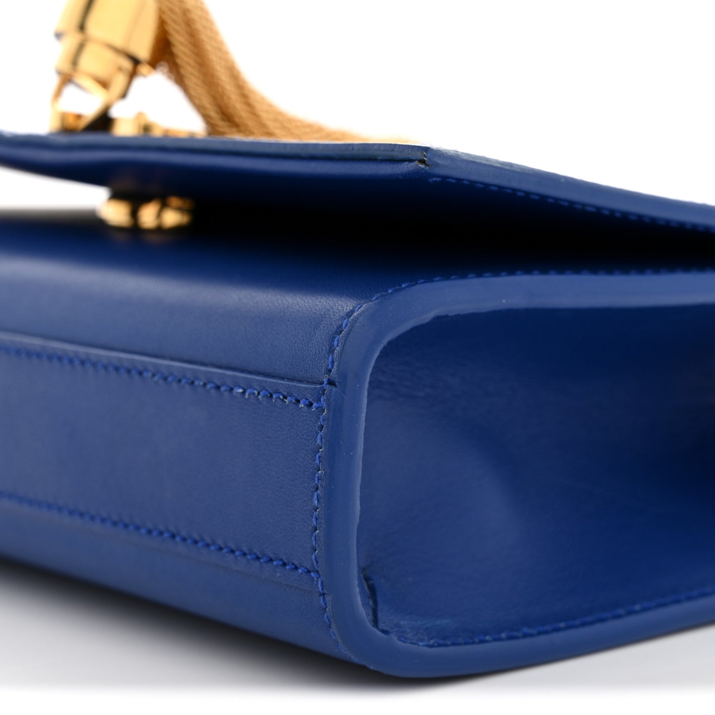 Calfskin Small Classic Monogram Kate Tassel Satchel Royal Blue