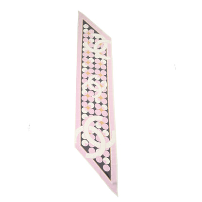 Chanel Silk CC Scarf Pink Grey White 2 of 5