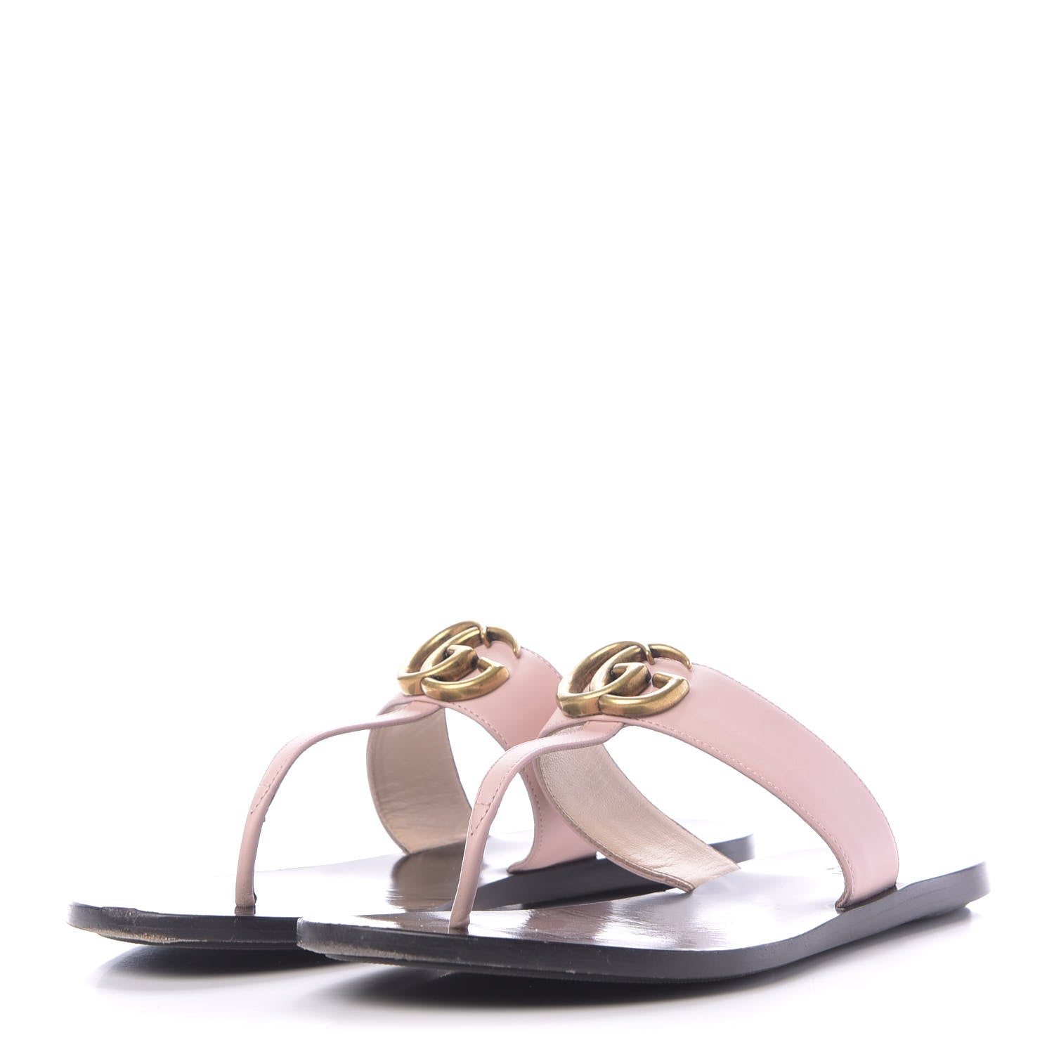 Gucci Calfskin GG Marmont Thong Sandals 37.5 Perfect Pink 3 of 10