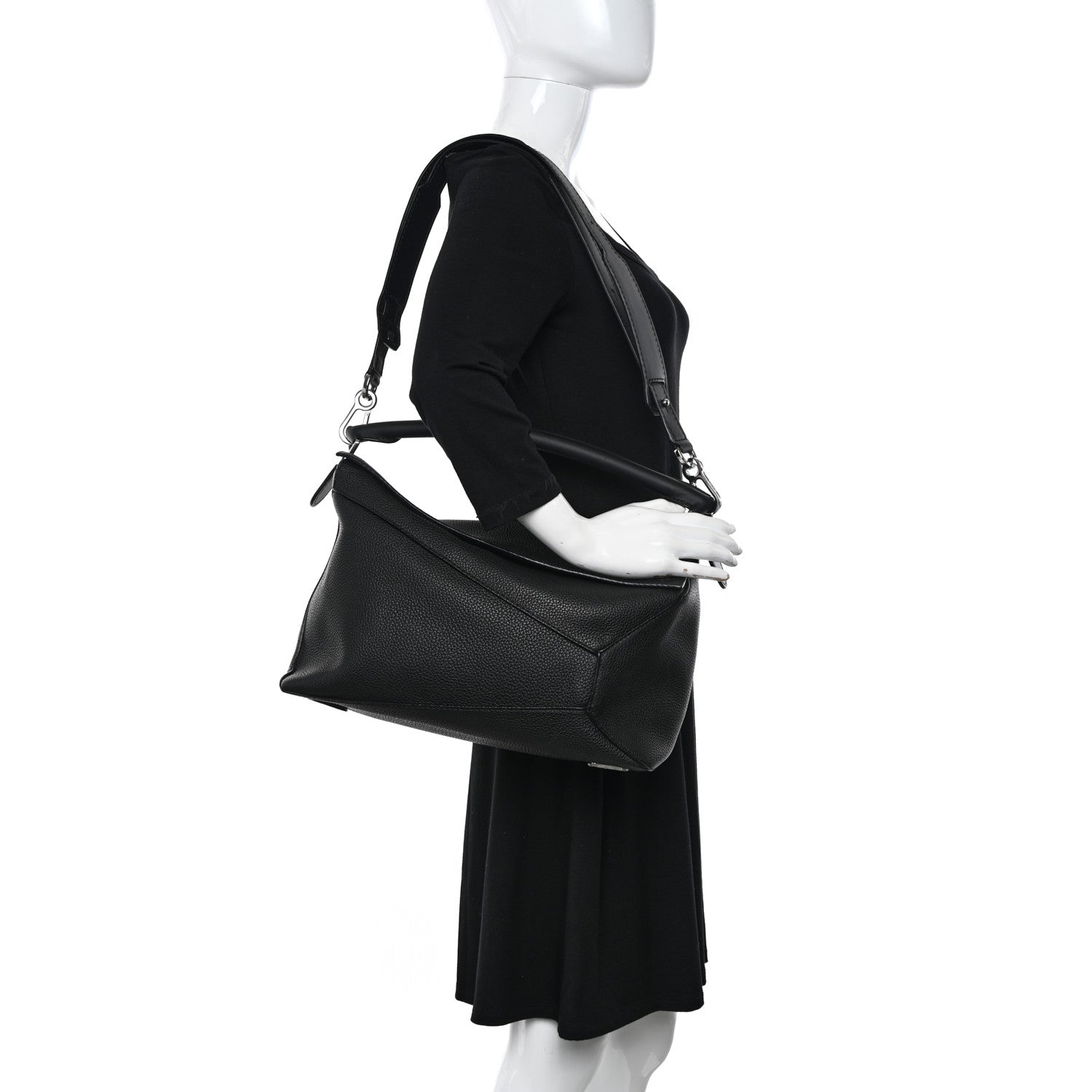 Loewe Calfskin Large Puzzle Edge Bag Black 2 of 14
