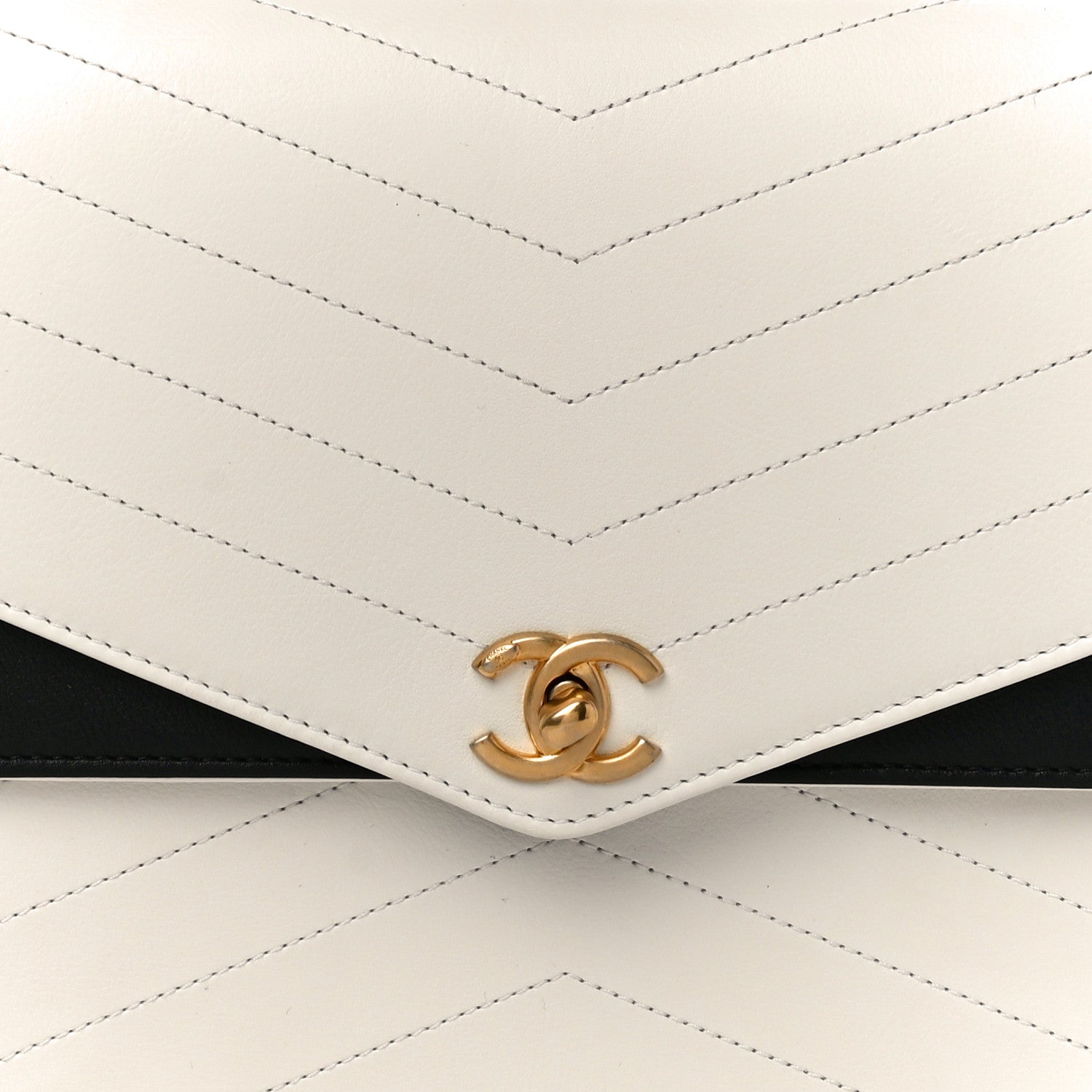 Chanel Calfskin Chevron Quilted Casual Trip Clutch White 8 of 10