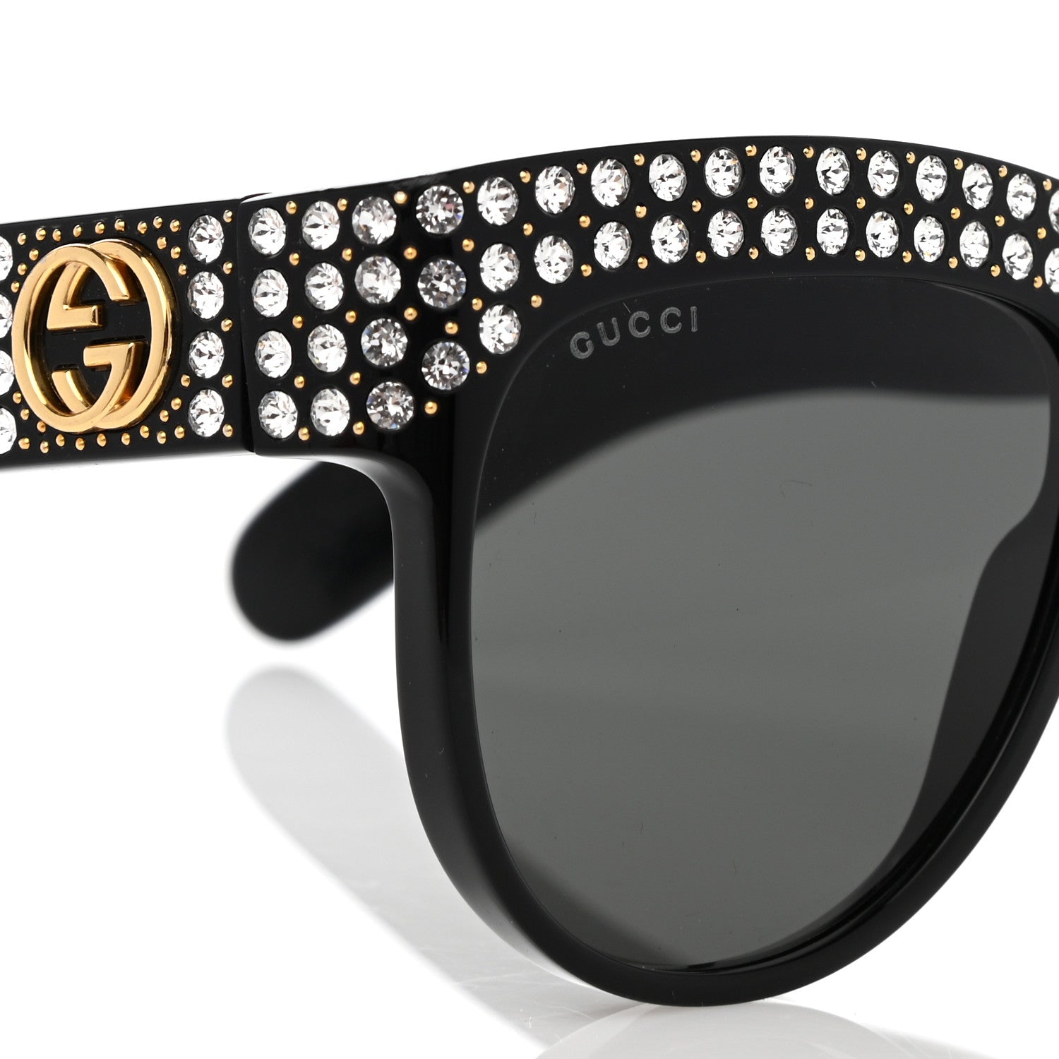 Gucci Acetate Crystal Sunglasses GG0147S Black 8 of 9