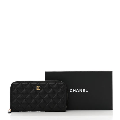 Chanel Caviar Quilted Large Gusset Zip Around Wallet Black 9 of 9