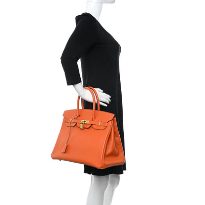 Hermes Epsom Birkin 35 Orange 2 of 12