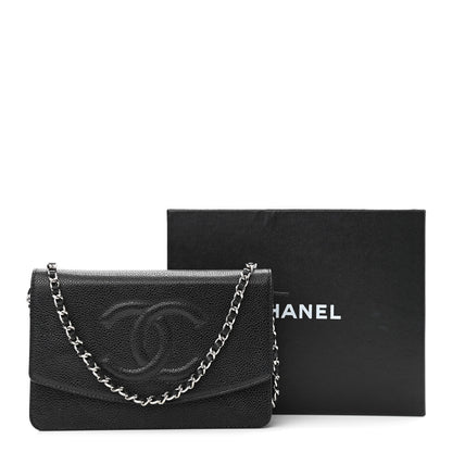 Chanel Caviar Timeless CC Wallet On Chain WOC Black 12 of 12