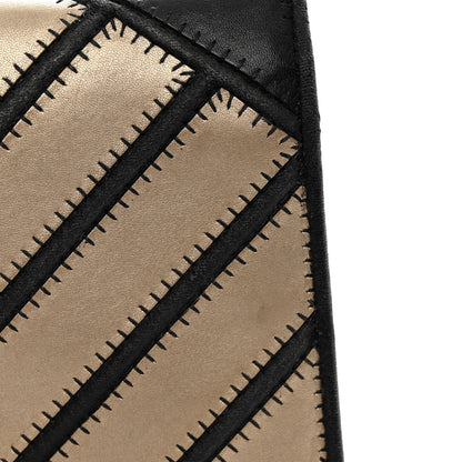 Chanel Lambskin Grosgrain Chevron Quilted Small Couture Flap Black Gold 16 of 18
