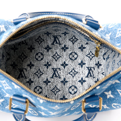 Louis Vuitton Monogram Jacquard Denim Speedy Bandouliere 25 Bleu 5 of 12