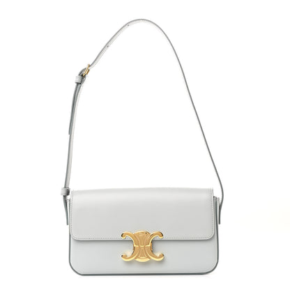Celine Shiny Calfskin Triomphe Shoulder Bag Soft Blue 1 of 11