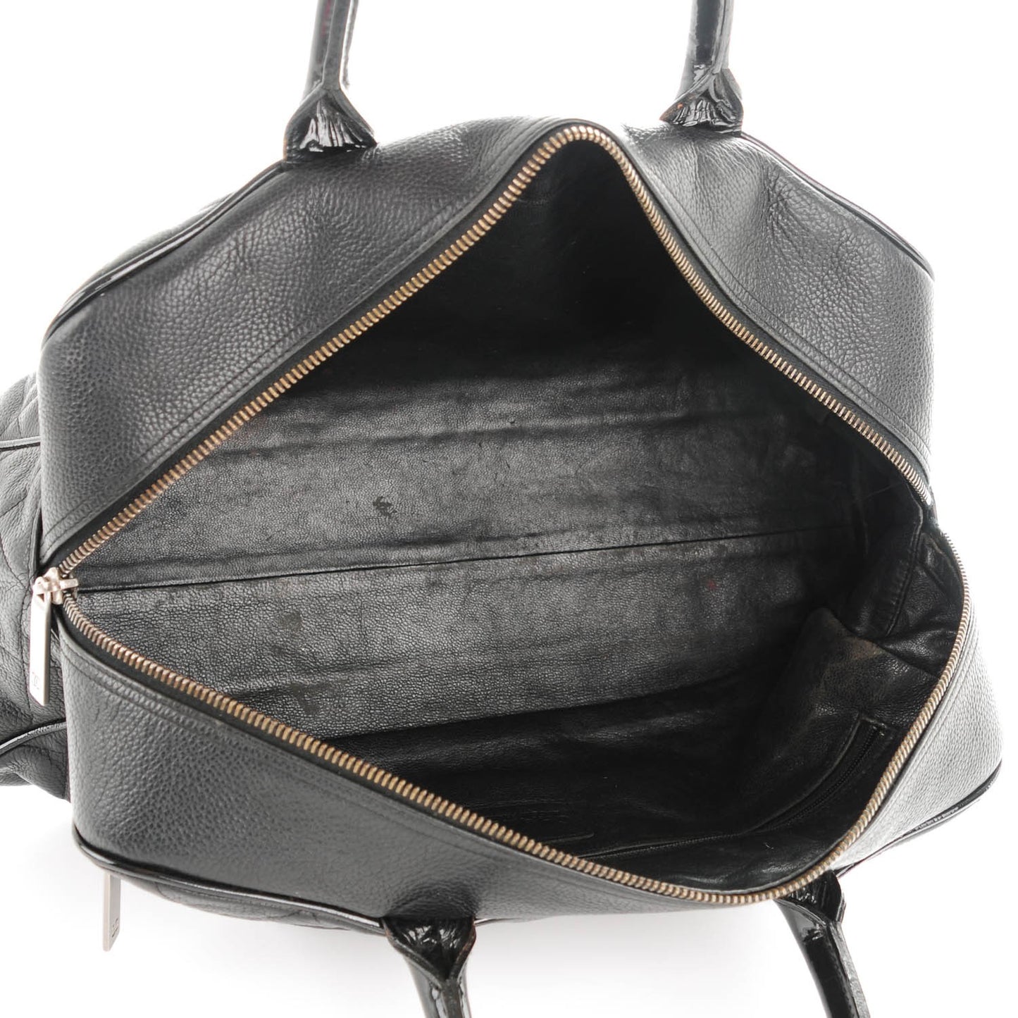 Calfskin Quilted Large Bowler Black