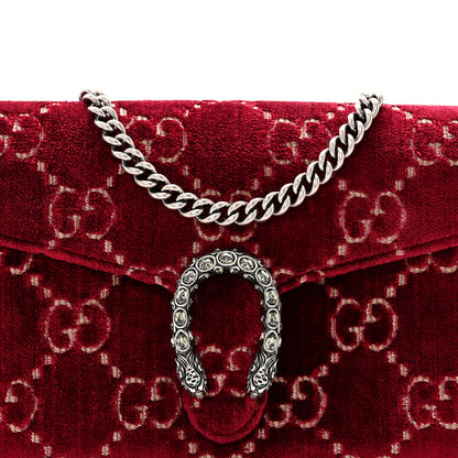 Gucci Velvet GG Monogram Mini Dionysus Chain Wallet Red Cipria 8 of 10