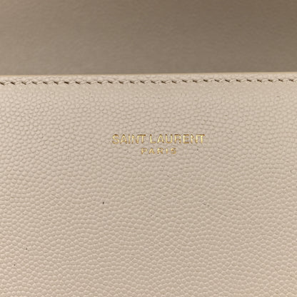 Saint Laurent Grain de Poudre Medium Classic Monogram Cassandra Top Handle Crema Soft Rouge Legion 6 of 10